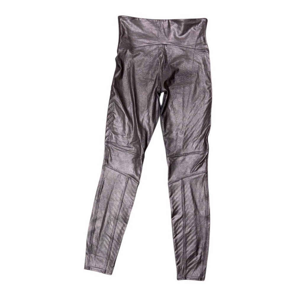 Spanx Black Faux Leather Look Moto Leggings sz LG NWOT‎ Highrise